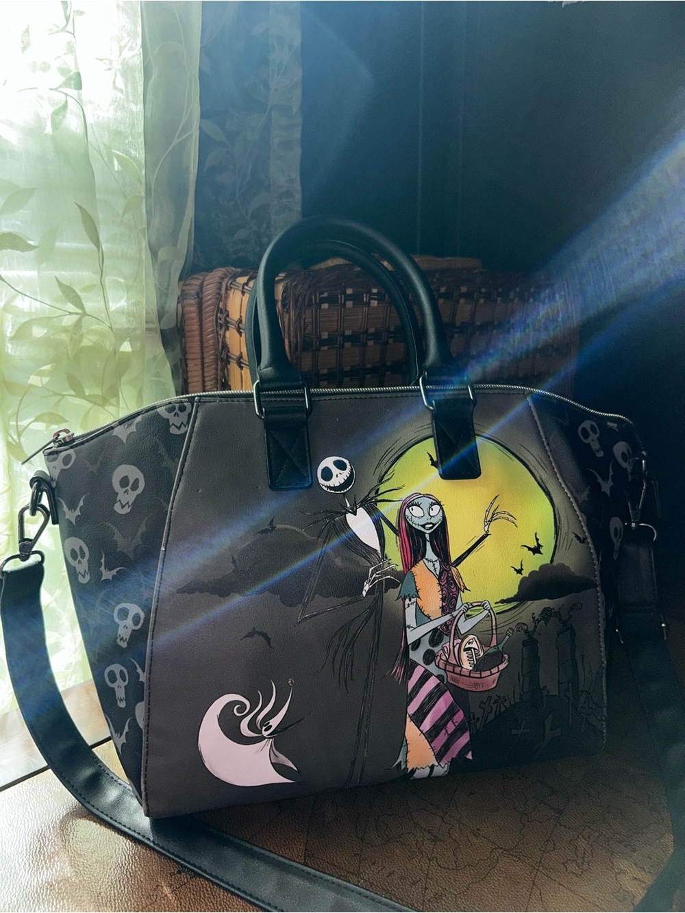 Loungefly The Nightmare Before Christmas Jack & Sally Picnic Satchel Bag